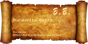 Burdovits Betti névjegykártya